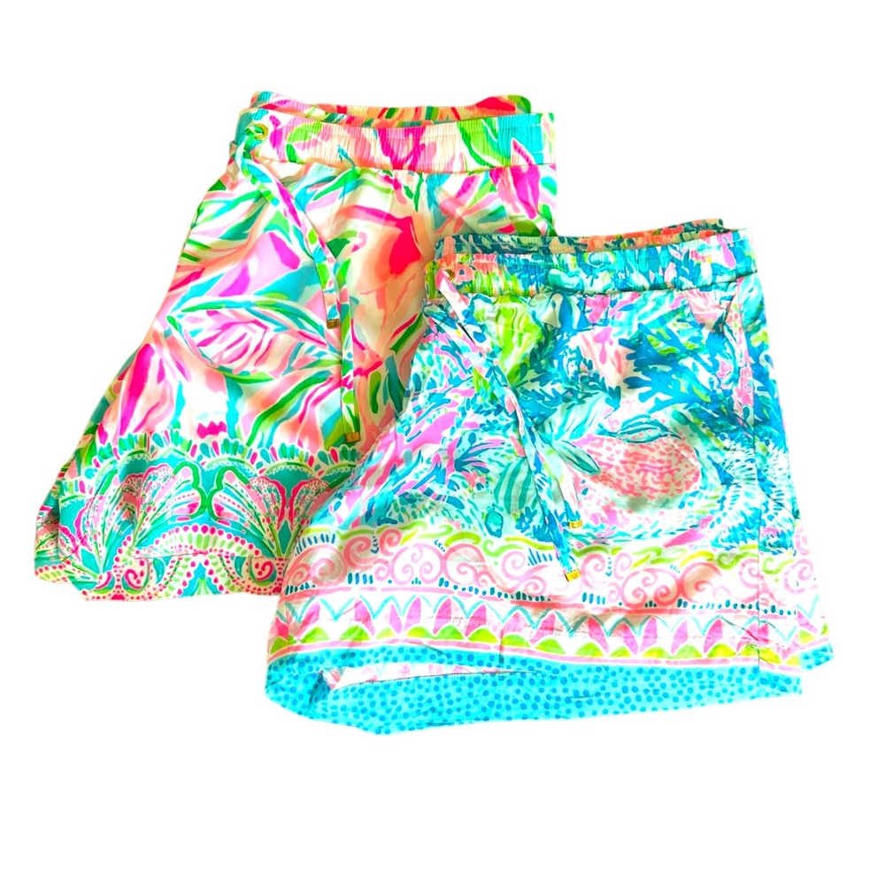 Lilly Pulitzer BUNDLE  "Katia" Fished my wish print & Croc my World. Shorts XL